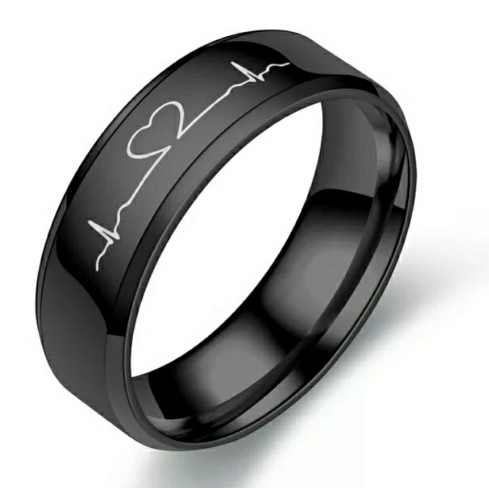 High Quality stainless steel heartbeat ring